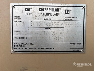 2000 Cat 627F Scraper