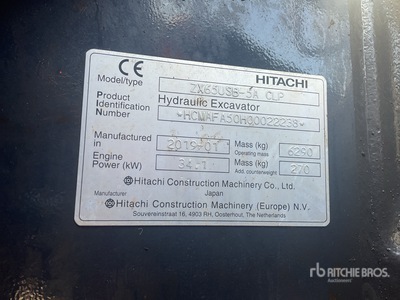 Hitachi ZX65USB-5A Mini Excavator