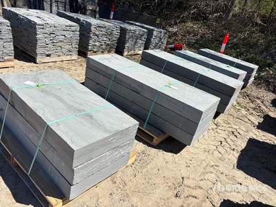 Quantity of (5) Pallets of 6 in Thermal Bluestone Steps Stone