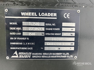 2021 Heracles TL2500 Wheel Loader