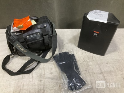 (97) Pairs of Gloves, (5) Loudspeakers, (1) Camera & Assorted Items