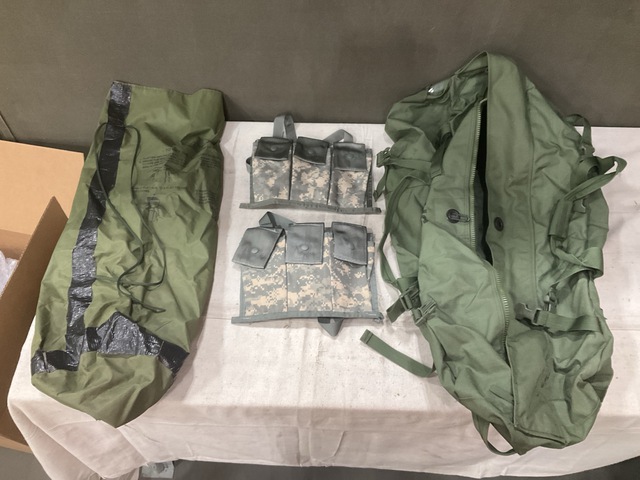 (52) Ammunition Bandoleers, (28) Duffel Bags & (24) Clothing Bags