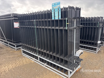 Quantity of 9 ft 6 in x 7 ft Powder Coated Fencing
