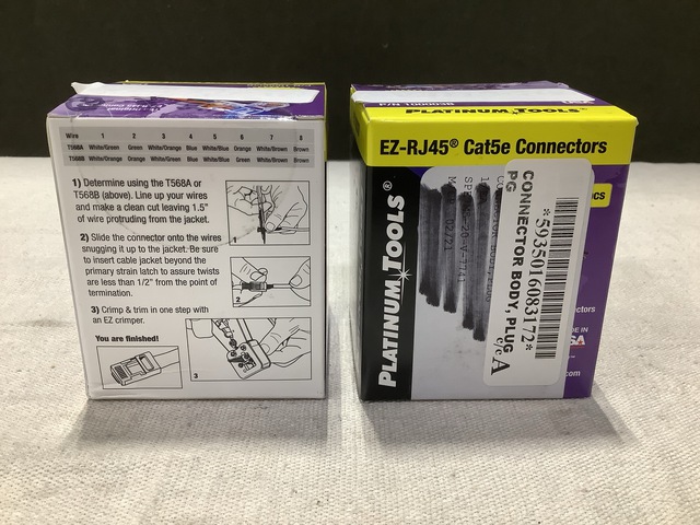 (44) Boxes of Platinum Tools EZ-RJ45 Cat5e Connectors