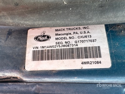 2018 Mack CXU613 6x4 T/A Day Cab Truck Tractor
