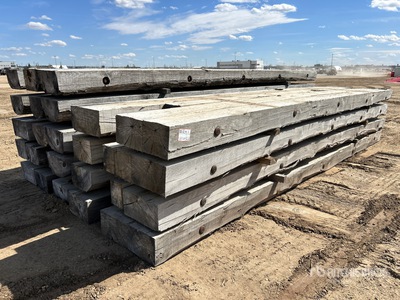 Quantity of (9) 4 ft x 18 ft Wooden Crane Mats