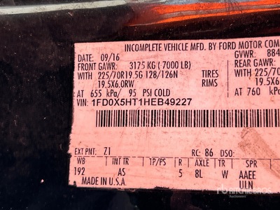 2017 Ford F550XL XL 4x4 Extended Cab Service Truck