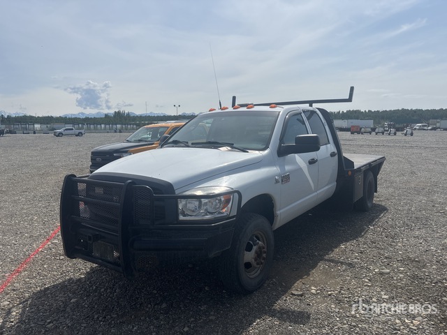 2008 Dodge 3500 4x4 Crew Cab Flatbed Truck
