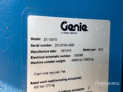 2016 Genie Z-135/70 Gelenkarbeitsbühne