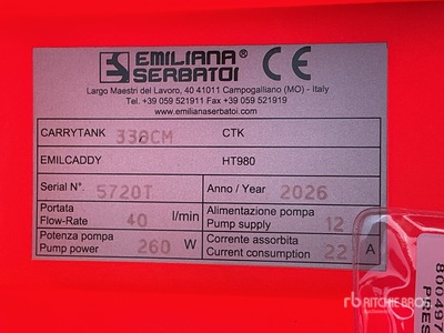 2026 Emiliana Serbatoi EU-TANK 330 330 L gal Poly Portable Diesel Transfer and Dispensing Tank Fuel Tank (Unused)