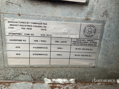 2023 Brandt 4356 kg 30 ft Tri/A Remolque Portamaquinaria