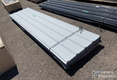 Quantity of (150) 3 ft x 12 ft Sheets White Steel Siding Roofing 5,400 SQFT (Unused)