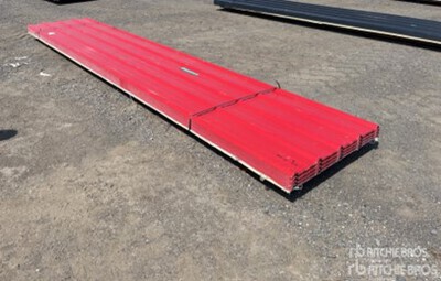 Quantity of (100) 3 ft x 16 ft Sheets Red Steel Siding Roofing 4,800 SQFT (Unused)