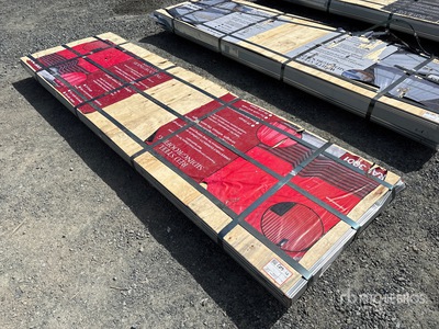 Quantity of (100) 3 ft x 10 ft Sheets Red Steel Siding Roofing (Unused)