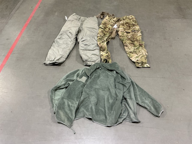 (12) Pairs of Cold Weather Trousers, (4) Cold Weather Jackets & Assorted Items