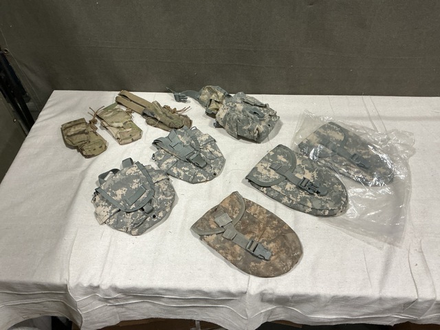 (61) Entrenching Tool Carriers, (122) Canteen Pouches & Assorted Items