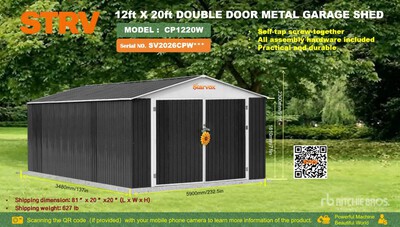 2026 STARVOX CP1220 12 ft x 20 ft Metal Garage Unterstand (Unused)