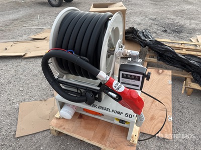 Metered 50 ft Diesel Fuel Reel w/HD 12v pump (Unused)