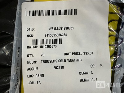 (61) Pairs of Cold Weather Trousers & (23) Pairs of Wet Weather Trousers