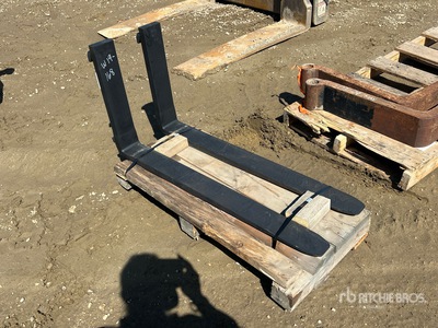 Quantity of (2) 42 In Pallet Fork Tines - Fits Skid Steer Loader