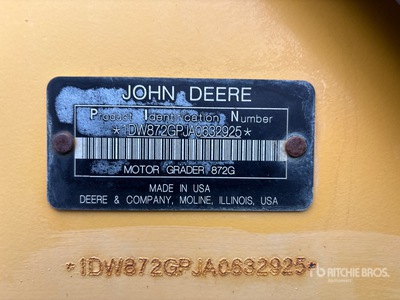 2011 John Deere 872G AWD Motor Grader