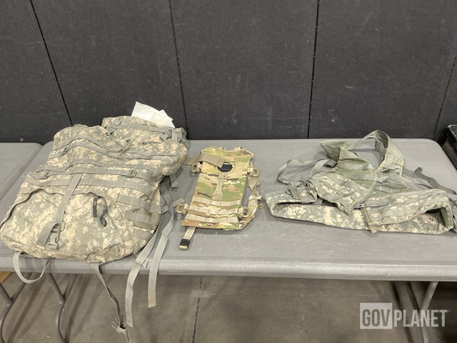 (97) Hydration System Carriers, (5) Large Field Pack Sets & Assorted Items