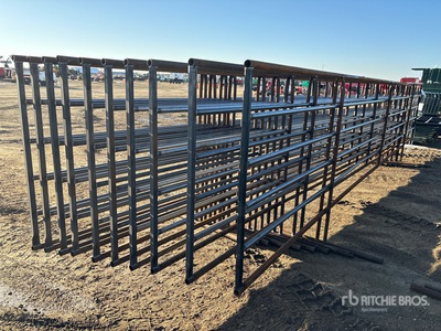 Quantity of (10) 24 ft Custom Steel Livestock Panel (Unused)