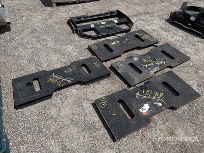 Quantity of (4) Skid Steer Attachment Mounting Plates & (1) Skid Steer Forks