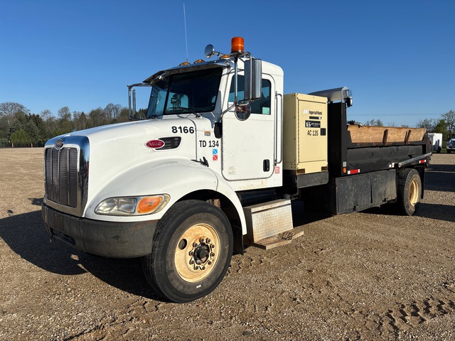 2007 Peterbilt 335 4x2 S/A Dump Truck w/ Ingersoll-Rand 185 Compressor
