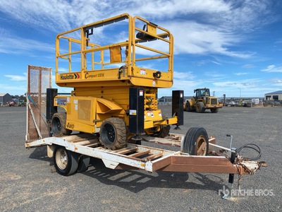 2009 Haulotte Compact12DX 4x4 Diesel w/Custom Built T/A Trailer Scissor Lift