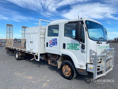 2012 Isuzu FRR 600 4x2 Crew Cab Flatbed Truck