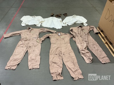 (4) Pairs of Flyer’s Coveralls, (9) Food Service Uniform Smocks & Assorted Items