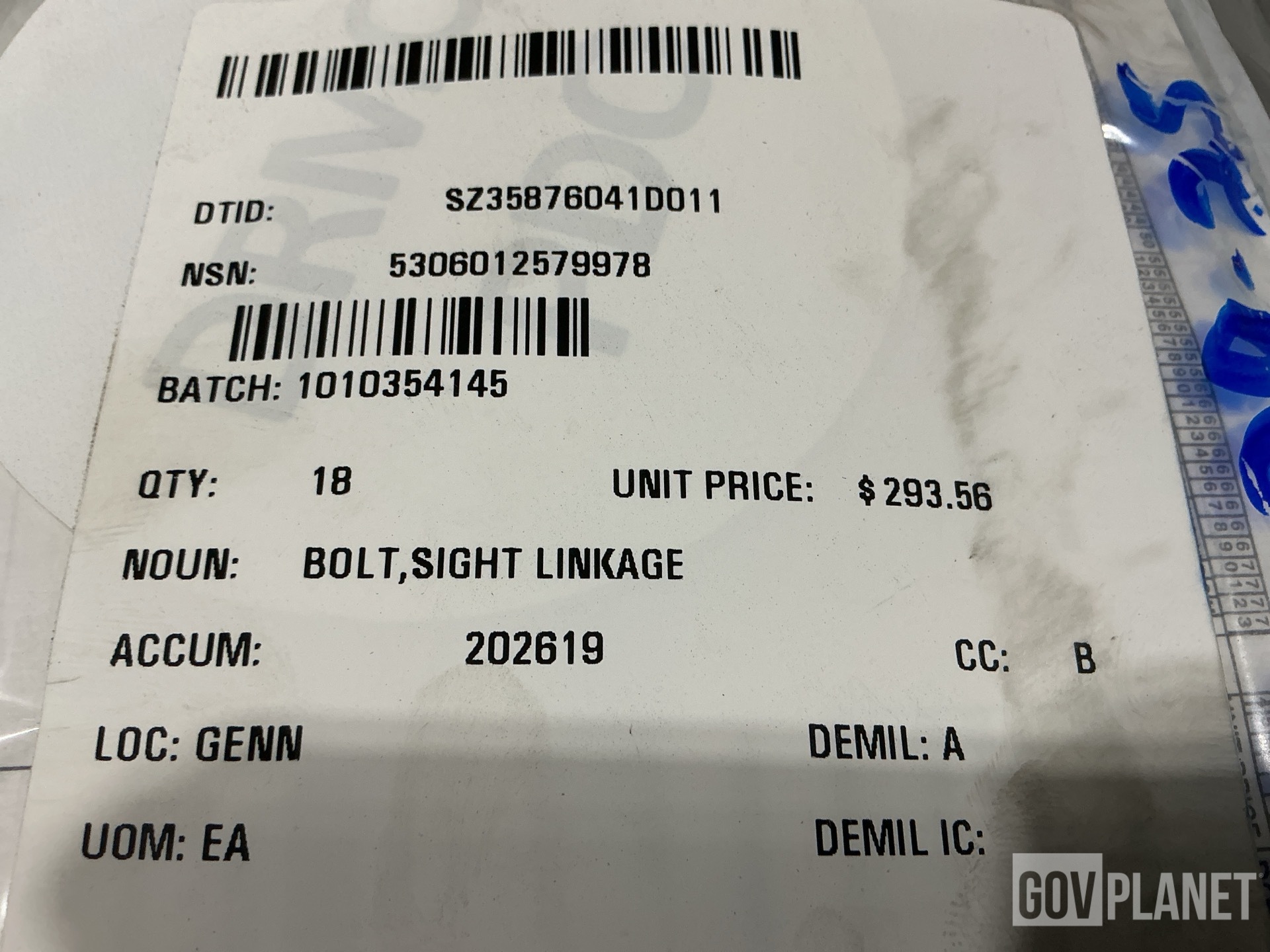 Surplus (18) Shur-lok SL51103-6R18 Sight Linkage Bolts in North