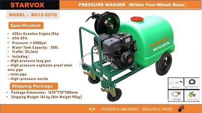 2026 STARVOX BG15-25TQ Pressure Washer (Unused)