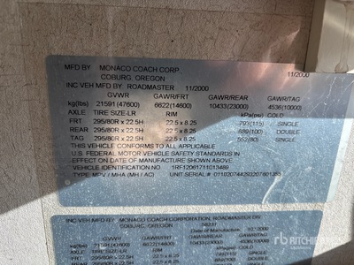 2001 Monaco Signature Series Motor Home