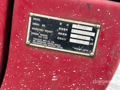 2020 Takeuchi TB240CR Mini Excavator