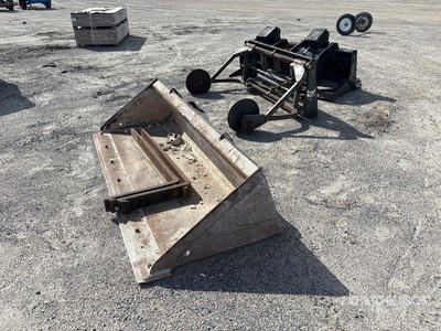 (1) 73 in Cat Skid Steer Grapple Bucket (1) 85 in Cat Skid Steer Bucket (1) 61 in Bobcat Skid Steer Sod Roller