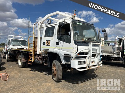 2006 Isuzu FTS 750 4x4 Crew Cab Flatbed Truck (Inoperable)