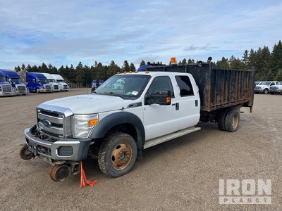 2015 Ford F550 XLT 4x4 Crew Cab Hi-Rail Ciężarówka z płaską platformą