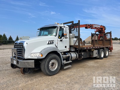 Serco 8500 Knuckle Boom on 2012 Mack GU813 Granite 6x4 Hi-Rail Grapple Truck