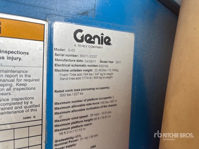 2011 Genie S60 4WD Diesel Telescopic Boom Lift