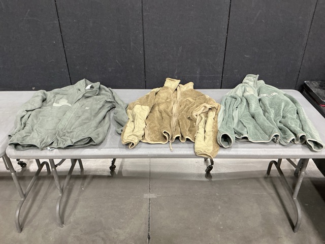 (34) Cold Weather Jackets, (4) Cold Weather Parka Liners & Assorted Items