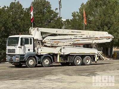 2008 Waitzinger THP140H/ 42R4ST 42 m on 2008 MAN TGA41.440 8x4 Autocarro pompa calcestruzzo