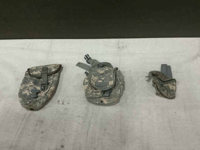 (108) Entrenching Tool Carriers, (118) Hand Grenade Pouches & Assorted Items