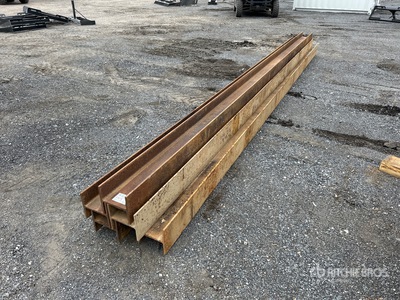 Quantity of (5) Steel Beams hp 8 inch x 36 pounds per foot 20 foot