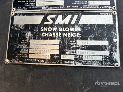 1981 SMI Snow Master 7500 8 ft 6 in 4x4 Pneumatic Snow Blower