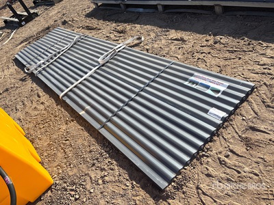 Quantity of (70) 12 Ft x 3 Ft Grey Metal Roof Panels