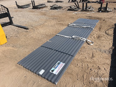 Quantity of (70) 12 Ft x 3 Ft Grey Metal Roof Panels (Unused)