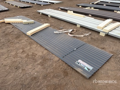 Quantity of (30) 16 Ft x 3 Ft Grey Metal Roof Panels معدات بناء متنوعة (Unused)