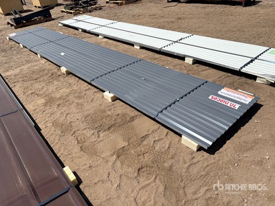 Quantity of (70) 20 Ft x 3 ft Grey Metal Roof Panels その他 - 店舗 & 倉庫